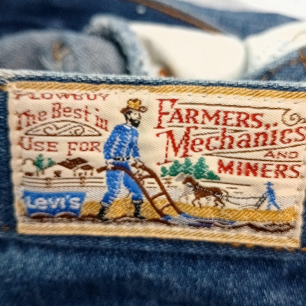 Vintage Levis Jeans W Collector Farmers Mechanics & Miners 80s Vibrant Tag‎ Rare